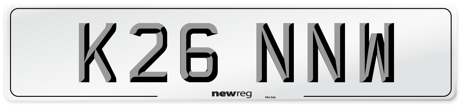 K26 NNW Number Plate from New Reg